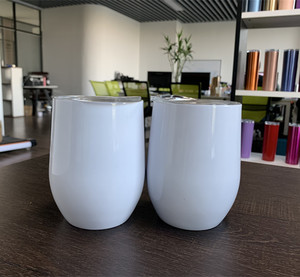Vaso de Vino Personalizable con Logotipo, 12 oz, Nuevo, Venta al por Mayor, Calidad Superior, para Sublimación, con Tapa de Plástico, Forma de Huevo, para Regalos Personalizados - Product Image 3