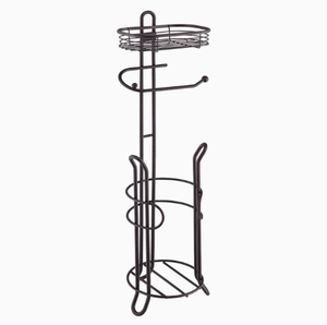 Modern Eco-Friendly Upright Iron Toilet Paper Holder for Home & Hotel Use | <b>Round</b> Bathroom Storage Rack - Product Image 5