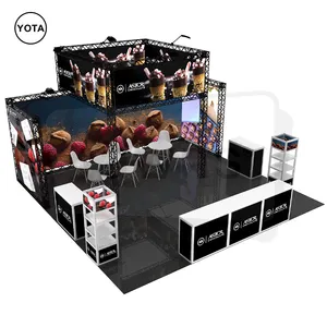 Tawns Customized New Design Aluminum Frame Portable Quick Set Up LED Trade Show Booth Stand Pop Up Display Backlit Backdrop