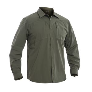 Camisa Casual de Manga Larga para Hombre, de Alta Calidad, Estilo Vintage, Satén, Spandex/Poliéster, Transpirable, de Secado Rápido, Antiarrugas, con Logotipo Personalizado - Product Image 1