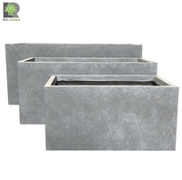 Jardinières Grandes Plantes d'Intérieur et d'Extérieur Rectangle Fibre Argile Jardinières Béton Fleurs Ciment Jardinières