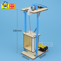 Modèle d'ascenseur en bois pour expérience scientifique, forme géométrique, jouet éducatif STEAM pour jeunes, assemblage créatif