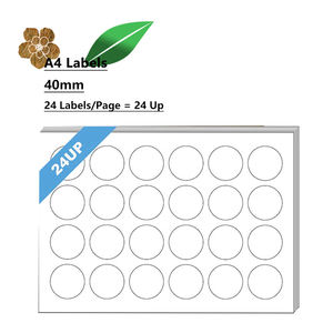Etiquettes autocollantes rondes format A4 24UP Autocollants pour logo d'adresse en papier <span class=keywords><strong>Feuille</strong></span> de papier d'emballage numérique personnalisé pour aliments - Product Image 4