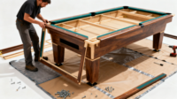 Table de billard de luxe Dragonriver Factory, 12 pieds, personnalisée, en bois, qualité tournoi, pour la maison, avec revêtement en cuir – Ventes flash