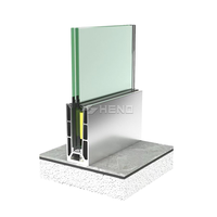 Rampe en verre préfabriquée avec base en aluminium, compatible avec les balcons en béton, pour une construction rapide d'améliorations domestiques