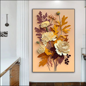 Quadro <span class=keywords><strong>su</strong></span> <span class=keywords><strong>Tela</strong></span> <span class=keywords><strong>con</strong></span> Stampa Digitale di Fiori ad Acquerello, Arte Moderna da Parete <span class=keywords><strong>con</strong></span> <span class=keywords><strong>Cornice</strong></span> per Soggiorno e Arredamento Casa - Product Image 5