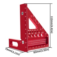 Règle triangulaire multifonctionnelle industrielle pour le travail du bois, ODM, plusieurs spécifications, broches cachées, en alliage d'aluminium, pour marquage