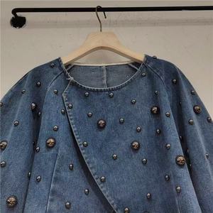 ओडीना कस्टम महिला जैकेट ट्रेंडी फैशन कैजुअल रूप से छोटे पुफ आस्तीन ने महिलाओं के डेनिम वसंत सर्दियों की गर्मियों में 5xl - Product Image 4