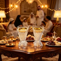 Brûleur d'encens en verre cristal écologique de style Art Déco pour une utilisation toute l'année, décoration de la maison pour Ramadan et Eid, et aromathérapie