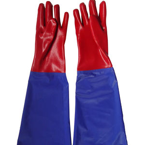 Sıcak Satış Uzun Kollu Arıcılık Eldivenleri Tek Kullanımlık Olmayan Anti-Kimyasal Su Geçirmez PVC Koruyucu Pamuklu Astarlı Güvenlik Eldivenleri - Product Image 1