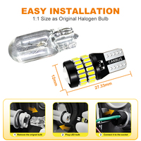 Sunshiny 1:1 Halogen-Äquivalent T10 W5W LED-Innenraumleuchte CANBUS 360 °   Beleuchtung IP68 Wasserdichte Auto-Kofferraumleuchte