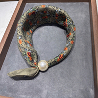Nouveau foulard de style décontracté avec boucle magnétique et perles, long foulard-collier pour femme, écharpe fine de protection pour le cou, idéal printemps, automne, été