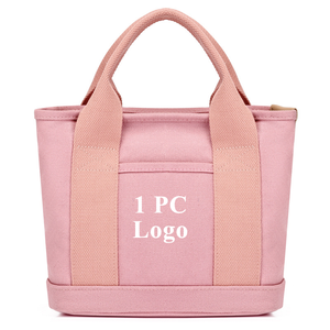 Bolsa de Compras de Lona de Algodón Reutilizable con Logotipo Personalizado, Nueva Llegada, Venta al Por Mayor, Bolsa de Almuerzo de Lona Económica con Impresión Personalizada para Mujer - Product Image 1