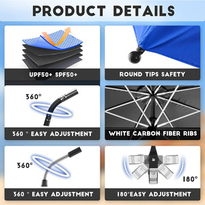 Sombrilla Personalizada para Silla de Playa, Promocional, Resistente al Viento, Grande, de Alta Calidad, Ajustable, Multidireccional, para Cochecito de Bebé - Product Image 4