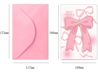 Tarjeta de Felicitación 3D con Lazo Rosa Coqueta, con Juego de Sobres, Tarjetas de Cumpleaños Plegables con Lámina Dorada de Lujo, Tarjetas de Felicitación de Papel para Mujeres y Niñas