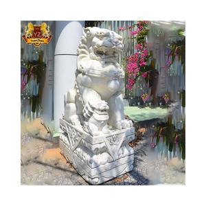 Grande Sculpture de Statue de <span class=keywords><strong>chien</strong></span> Foo en pierre chinoise Antique, Sculpture de <span class=keywords><strong>chien</strong></span> Fu en marbre chinois, fabricant de Statue - Product Image 4