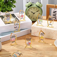 Trophée en acrylique personnalisé en gros, mini-plaque de récompense pour cadeaux d'affaires, reconnaissance des employés, décorations de mariage/de fêtes