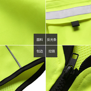 Likai Reflective Safety Vest Multi Pocket Fluorescent High Visibility Outdoor Cycling Work Apparel With Custom Logo Support - Product Image 4