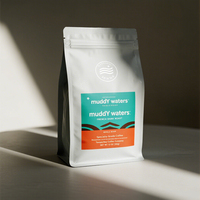 Sacs à café personnalisés imprimés à fond plat avec valve et fermeture éclair, 8oz, 12oz, 16oz, 5lb, 100g, 250g, 500g, 1kg, 100% recyclables