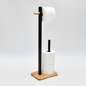 SANIPRO Custom Modern <strong>Black</strong> <strong>Freestanding</strong> Towels Rack Bathroom Rustproof Tissue <strong>Holder</strong> <strong>Toilet</strong> Paper <strong>Roll</strong> <strong>Holder</strong> - Product Image 6