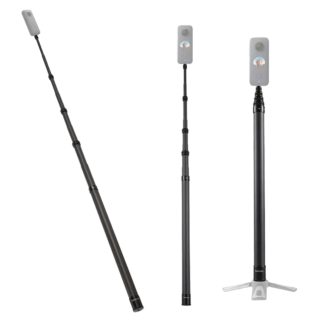 Telesin Carbon Fiber Selfie Stick 3M/118.11'' for DJI INSTA360 Go Pro Action Sports Camera Accessories with Fold Function