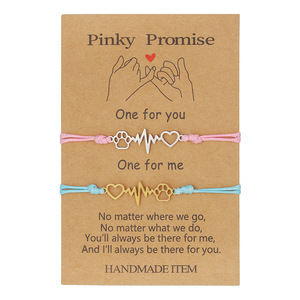 Heart Stainless Steel Braided <b>Bracelet</b> Set Adjustable <b>Couple</b> Gift Jewelry D2230-1 - Product Image 5