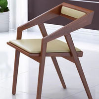 Chaises de salle à manger en bois de luxe BST, nouveau design moderne, pour café, hôtel, cuisine, avec assise en cuir