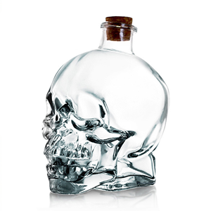 Shanghai Linlang 100ml 180ml 400ml 750ml Bouteille <span class=keywords><strong>de</strong></span> liqueur en verre personnalisée en forme <span class=keywords><strong>de</strong></span> tête <span class=keywords><strong>de</strong></span> crâne, forme unique - Product Image 5