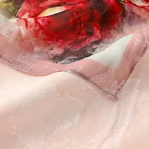 Chal de Mujer con Estampado Floral, Textura Suave y Lisa, 100% Poliéster, Estilo Chino, Transpirable, Ligero, Bufanda de Moda - Product Image 5