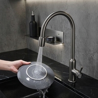 Robinet d'évier de cuisine gris anthracite WEIHAO, finition diamantée texturée, levier unique, bec haut pivotant à 360 degrés