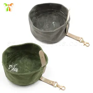 Waxed Canvas Dog Feeding Bowl Luxus Slow Feeder Hunden apf Welpe Reise futtersc halen Pet Water Holder