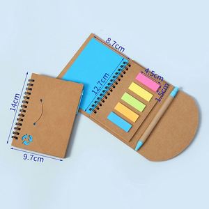 Personalized Spiral <b>Notes</b> Flag Kraft Paper Mini Small Notebook Custom Notepads With Pen <b>Sticky</b> <b>Note</b> - Product Image 6