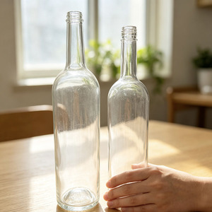 Bouteilles de vin en verre Bordeaux transparentes vides, deux tailles, à col long, pour vin <span class=keywords><strong>rouge</strong></span>, vin de fruits, <span class=keywords><strong>vodka</strong></span> - Vente en gros - Product Image 6