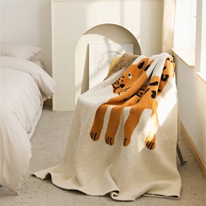 <span class=keywords><strong>BDB</strong></span> 2023 nouveau produit joli motif tigre couverture tricotée 100% polyester, chaude, douce et confortable - Product Image 1