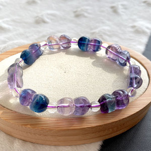 <span class=keywords><strong>Bracciale</strong></span> in Fluorite Fluorescente Traslucida Effetto Ghiaccio con <span class=keywords><strong>Volpe</strong></span> Intagliata, Cristallo Naturale, Braccialetto Singolo, Gioiello di Moda per Coppie - Product Image 5