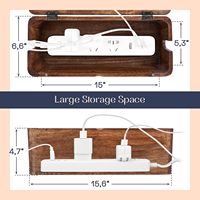 Grande boîte de gestion des câbles en bois-Boîte d'organisation de câbles et boîte de multiprise pour la gestion des câbles électriques