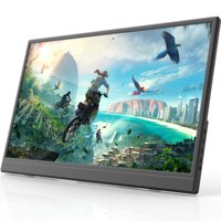 Moniteur de jeu portable FHD 1080P, écran externe IPS de 15,6 pouces avec haut-parleurs, affichage HDMI de type C pour PS4, PS5, Switch, Xbox, ordinateur portable