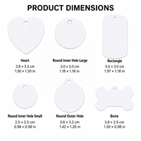 Plaque d'identification personnalisée en aluminium imprimée par sublimation, durable pour l'accrochage sur sac à dos et l'identification sur collier d'animal.