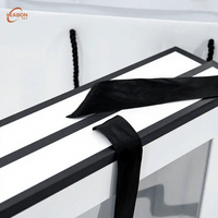 Boîte d'emballage rigide magnétique personnalisée auto-érectible avec fenêtre transparente en PVC et ruban, écologique et recyclée, pour cosmétiques et soins de la peau