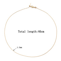 Collier à chaîne coulissante réglable en acier inoxydable plaqué or 18 carats PVD avec broche à aiguille, vente en gros