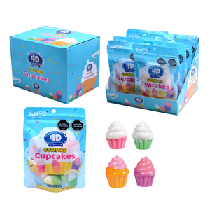 Gomitas Amos 4D con Forma de Cupcake, Jugo de Frutas Mixto de Alta Calidad, Gomitas 3D con 4 Colores y Sabores - Product Image 2