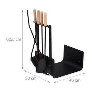 Support de rangement pour bûches de bois de chauffage en fer noir robuste et moderne pour extérieur, avec étagères empilables - Product Image 5