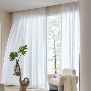 JUNPAI <span class=keywords><strong>Phantom</strong></span> <span class=keywords><strong>Wave</strong></span> Cortina Gasa que transmite luz Parasol no transparente para el hogar Hotel para sala de estar Balcón Protector solar - Product Image 2