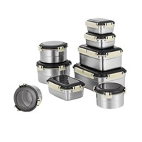 Boîte à lunch en acier inoxydable 304 organisateur hermétique scellé réfrigérateur stockage congélateur empilable ensemble récipient alimentaire alimentaire