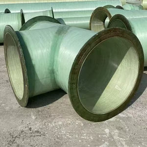 FRP Tee para tratamiento de aguas residuales Tubería Resistente a la corrosión GRP Tee Componente - Product Image 5