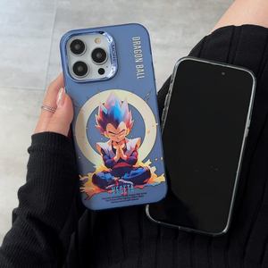 Coque de téléphone en carton pour <span class=keywords><strong>IPhone</strong></span> 15 Pro Max 13 avec impression UV forte et bouddha bouton en métal Anime Dragon Ball Goku <span class=keywords><strong>Vegeta</strong></span> - Product Image 5