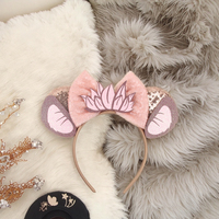 Serre-tête DIY populaire pour femme, motif oreilles de souris, avec nœud rose et sequins jaunes, idéal pour cosplay et accessoires de costume