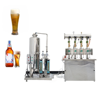 Machine de remplissage isobare automatique à 4 têtes pour boissons gazeuses, vin mousseux, bière, soda et autres liquides en canettes