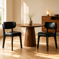 Chaise de salle à manger en bois massif, style luxe léger, nordique, haut de gamme, avec dossier rembourré en cuir anti-griffures, design pour la maison et la salle à manger