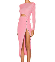Robe pull à col roulé en coton pour femme, ensemble haut et jupe, personnalisé, collection automne 2023